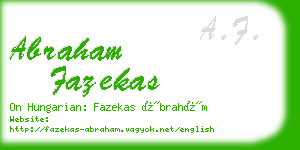 abraham fazekas business card